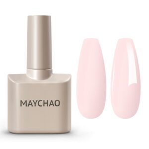 MAYCHAO 15ML Creamy Pink Gel Nail Polish 1Pc Pink Gel Polish Soak Off UV LED Nail Polish Nail Art Starter Manicure Salon DIY at Home, 0.5 OZ