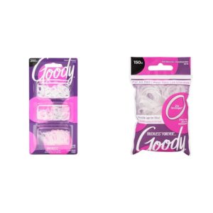 Goody Ouchless 250 Count & 150 Count Womens Polyband Elastic Hair Ties – Clear Fine Hair Accessories