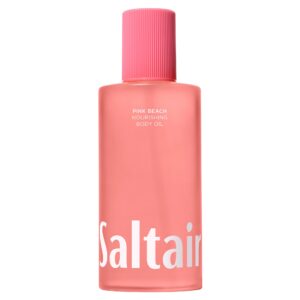 Saltair Body Oil. Jumbo Size Pink Beach After Shower and Bath Oil Moisturizer for Women and Men. Botanical, Non-Greasy, and Well-Absorbing Lotion for Hydrating Dry Skin. 10oz Bottle