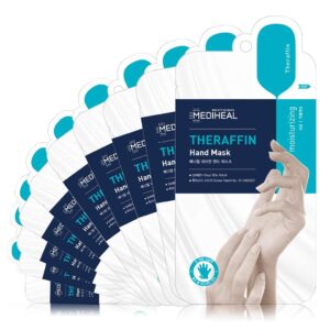 Mediheal Theraffin Hand Mask 10 Pairs> Exfoliating Glove with Shea Butter> Argan Oil> and Ceramide> Deep Exfoliating Gloves for Cracked Hands Repair and Instant Moisturization