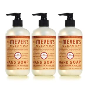 MRS. MEYER’S CLEAN DAY Hand Soap, Made with Essential Oils, Biodegradable Formula, Oat Blossom, 12.5 fl. oz – Pack of 3