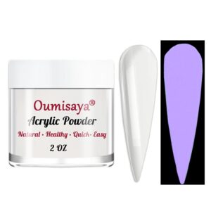 Glow in the dark Clear Acrylic Nail Powder 2OZ Semi Transparent Top Coat Powder for nail arts (AP059)