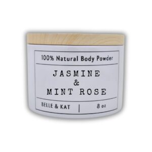 Body Dusting Powder for Men & Women – Scented Jasmine & Mint Rose (Frozen type) – 8oz Container with Lid