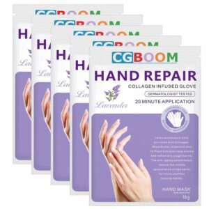AWIWTOBQ Hand Mask Moisturizing Glove 5 pack> Hand Peel Mask Exfoliating Gloves> Hand Repair Glove for Dry Hands Treatment> Remove Dead Skin> Rough Skin> purple