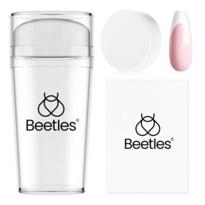Beetles Nail Stamp 3Pcs Silicone French Tip Nail Stamp Kit with Replacement Nail Stamper Heads and Scrapers Soft Silicone Nail Printing Tool for Home Manicure Diy Nail Art Salon Gift for Women