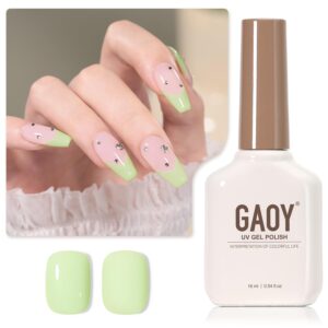 GAOY Pastel Green Gel Nail Polish, 16ml Soak Off Gel Polish, UV Light Cure for Nail Art DIY Manicure at Home, 1999 Pastel Green