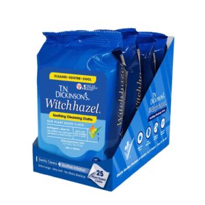 T.N. Dickinson’s Witch Hazel Soothing MultiUse Cleansing Cloth, 4 Pack, 25 Cloths Per Pack,white