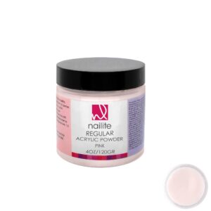 Nailite Regular – Professional Acrylic Powder for Nail Extension> Slow Setting System> EMA Formula and Non-Yellowing Effect – Pink (4 Oz.)