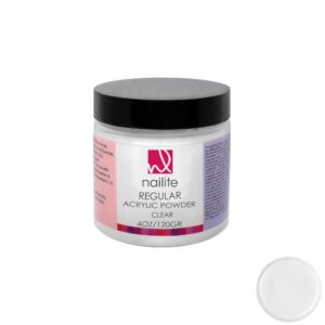 Nailite Regular – Professional Acrylic Powder for Nail Extension> Slow Setting System> EMA Formula and Non-Yellowing Effect – Clear (2 Oz)
