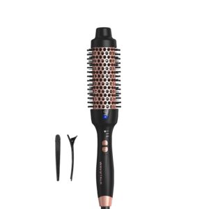 Wavytalk Thermal Brush for Blowout Look, Blowout Express 1.5 Inch Ionic Thermal Round Brush Makes Hair Smoother Get Natural Curls, Dual Voltage, Easy to Use
