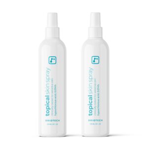 BRIOTECH Topical Skin Spray, Hypochlorous Acid Spray for Body & Face, Eyelid Cleanser, HOCl Facial Mist, Support Against Irritation, Calm Redness, Soothe Foot & Scalp, 8oz (2 Pack)