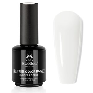 Beetles Builder Gel For Nails, 15ml Milky White Rubber Base Gel Polish For Nail Thickening, UV LED Nail Lamp Cured Milky White Gel Polish Nail Strengthener Extension Color Base Gel In A Bottle
