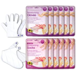 Epielle Moisturizing Hand & Foot Masks (Gloves & Socks 12 Pairs) for Dry Hands> Dry & Cracked Heels> Spa Masks with Sunflower Seed Oil and Avocado Oil> Mother’s Day Gifts> Teacher’s Appreciation