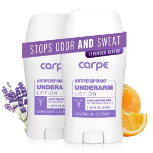 Carpe Underarm Antiperspirant Deodorant Advanced Sweat & Odor Protection Formula – Deodorant for Women & Men – Helps to Combat Excessive Sweating with Odor Control – Lavender Citrus (Pack of 2)