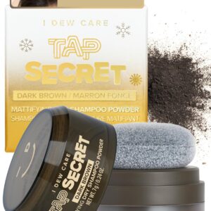 I DEW CARE Biotin Clarifying Dry Shampoo – Tap Secret Dark Brown Limited Edition | Strengthening & Volumizing, Powder Type, Refillable, Travel size, Non-aerosol, Brunette, 0.24 Oz