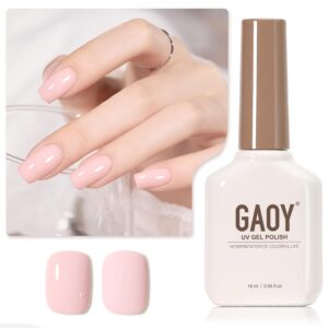 GAOY Pastel Pink Gel Nail Polish, 16ml Soak Off Gel Polish, UV Light Cure for Nail Art DIY Manicure at Home, 1998 Pink Pancake