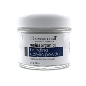 All Season Nail Resina Organica Bonding Acrylic Powder Clear 1.6 oz.