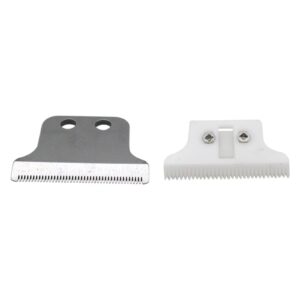 Adjustable 2 Hole Double Wide Trimmer Replacement Blade for Wahl Detailer #8290 5 Star Razor Edger #8051 G-Whiz #8986 Sterling Definitions #8085(Ceramic + Sliver Blade)