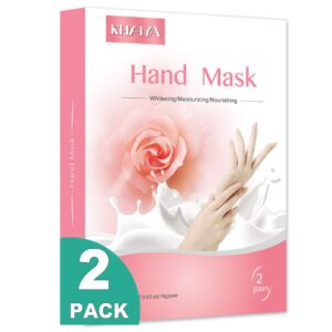 KHAIYA 2 Pairs Hand Mask Hydrating Moisturizing Gloves Repairs Dry Hands Exfoliating Hand Spa Treatment Soothing Whitening Rough Skin for Men and Women