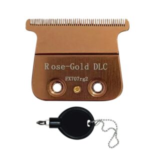 Replacement DLC Blade Compatible with BaBylissPRO FX787 Series and FX726,for Outlining Hair Trimmers FX787 and LoPROFX Trimmers FX726,Rose Gold FX707rg2