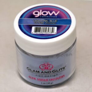 Glam and Glits ACRYLIC Glow in the Dark Nail Powder – Lighting Blue 2039