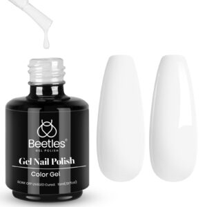 Beetles White Gel Nail Polish,15ml Summer Soak Off UV Gel Polish French Nail Art Manicure Salon DIY Design at Home Gift for Woman