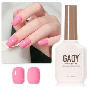 GAOY Pink Gel Nail Polish, 16ml Soak Off Gel Polish, UV Light Cure for Nail Art DIY Manicure at Home, 2034 Shocking Pink