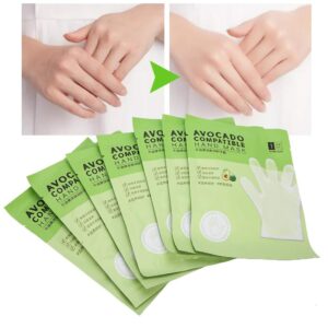 7pcs Hands Moisturizing Gloves> Hand Skin Repair Renew Mask Hand Mask Avocado Skin‑Friendly Moisturizing Nourishing Hand Mask Anti‑Dry Hand Care for Dry> Aging> Cracked Hands
