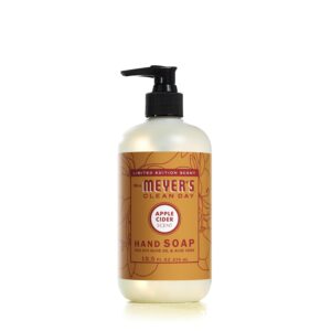 MRS. MEYER’S CLEAN DAY Liquid Hand Soap, Cruelty Free & Biodegradable Hand Wash Made with Essential Oils, Apple Cider Scent, 12.5 Fl oz Bottle (Pack of 1)