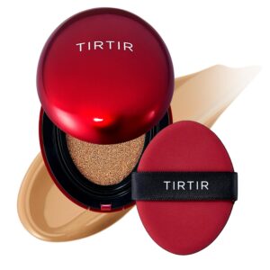 TIRTIR Mask Fit Red Cushion Foundation | Full coverage, Weightless, Skin fit, Satin Glow Finish, Korean Makeup Cushion Foundation (#30N Rich Honey, 0.63 Fl Oz)