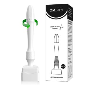 Titanium Microneedles Derma Roller – Stamp Alternative -Microneedle Micro Needle Skin Care Tool – Microneedling Roller for Men and Women (Off White)