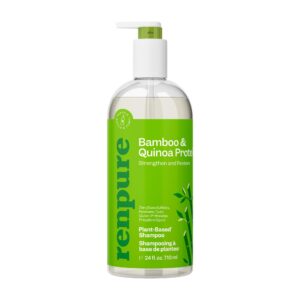 RENPURE Bamboo & Quinoa Shampoo, Plant-Based – Restores, Hydrates & Strengthens For Healthier Hair – For Weak, Dull & Damaged Hair – Bamboo Extract & Quinoa Protein – 24 Fl Oz