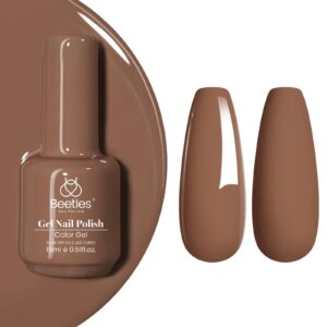 Beetles Gel Nail Polish, 1Pcs 15ml Beyonce Caramel Brown Color Soak Off Gel Polish Nail Art Manicure Salon DIY Uv Lamp Nail Design Decoration at Home