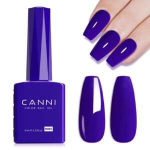 CANNI Blue Purple Nail Polish Gel, 1Pcs Blue Gel Polish Deep Blue Purple Color Nail Polish Gel High Gloss Soak Off U V Gel Nail French Nail Manicure Salon DIY