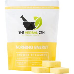 Morning Energy Shower Steamers Aromatherapy with Peppermint and Lemon Essential Oils Shower Bomb Aromatherapy, Spa Day Gifts, Self Care Gift, Birthday Gifts for Women and Men, Mothers Day Gift