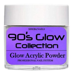 SHEBA NAILS Glow In The Dark Acrylic Powder 90s Flash Back – 1OZ. – Mary Janes