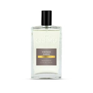 Cremo Cologne for Men – Vintage Suede Mens Cologne Spray- A Combination of White Moss, Rich Amber, and Smooth Suede, Fragrances For Men, 3.4 Fl Oz