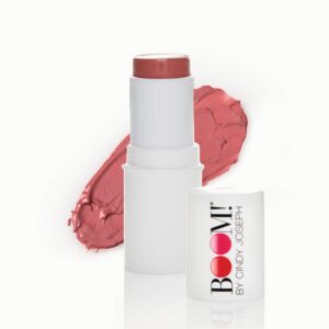 BOOM! By Cindy Joseph BoomStick Rose Nude – 3-in-1 Cream Blush Stick for Eyes, Lips & Cheeks – Cruelty-Free, Long-Wearing, Blendable, Buildable Lip & Cheek Tint – Multi-Use Makeup for All Skin Types