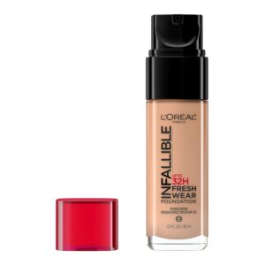 L’Oreal Paris Makeup Infallible Up to 32 Hour Fresh Wear Lightweight Foundation, 465 Sand, 1 Fl Oz, Packaging May Vary
