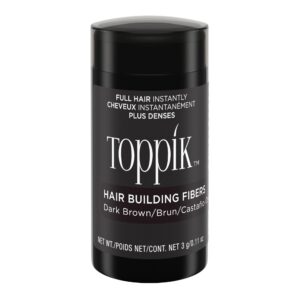 Toppik Hair Building Fibers, Dark Brown, 3g, Fill In Fine or Thinning Hair, Instantly Thicker, Fuller Looking Hair, 9 Shades for Men & Women