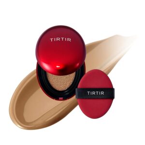 [*Mini Size*] TIRTIR Mask Fit Red Cushion Foundation | Full coverage, Weightless, Skin fit, Satin Glow Finish, Korean Makeup Cushion Foundation (#35N Walnut, 0.15 Fl Oz)