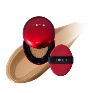 [*Mini Size*] TIRTIR Mask Fit Red Cushion Foundation | Full coverage, Weightless, Skin fit, Satin Glow Finish, Korean Makeup Cushion Foundation (#34W Toffee, 0.15 Fl Oz)