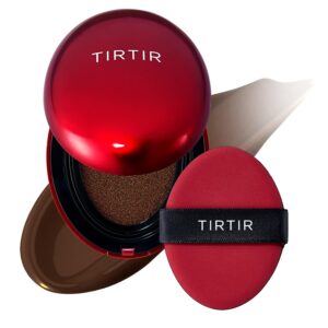 TIRTIR Mask Fit Red Cushion Foundation | Full coverage, Weightless, Skin fit, Satin Glow Finish, Korean Makeup Cushion Foundation (#51N Fudge, 0.63 Fl Oz)