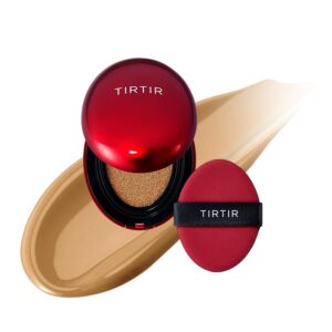 [*Mini Size*] TIRTIR Mask Fit Red Cushion Foundation | Full coverage, Weightless, Skin fit, Satin Glow Finish, Korean Makeup Cushion Foundation (#33W Ginger, 0.15 Fl Oz)
