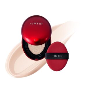 [*Mini Size*] TIRTIR Mask Fit Red Cushion Foundation | Full coverage, Weightless, Skin fit, Satin Glow Finish, Korean Makeup Cushion Foundation (#13C Fair, 0.15 Fl Oz)
