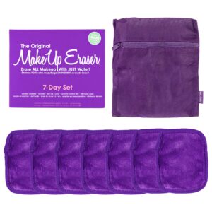 The Original MakeUp Eraser, 7-Day Set, Erase All Makeup With Just Water, Including Waterproof Mascara, Eyeliner, Foundation, Lipstick, Sunscreen, and More! Queen Purple, 7ct.