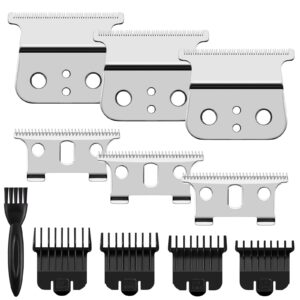 3 Pack T Blade fits for Andis T Outliners Trimmer, Andis GTX Trimmer, Replacement Blade Compatible with Andis #04710 and Andis #04521 (sliver Steel T Blade + sliver Steel Blade)