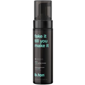 b.tan Dark Self Tanner Mousse | Fake It Till You Make It – Best 1 Hour Express Sunless Tanning Foam, Gold Bronzing Glow, Face & Body, No Fake Tan Smell, 6.7 Fl Oz