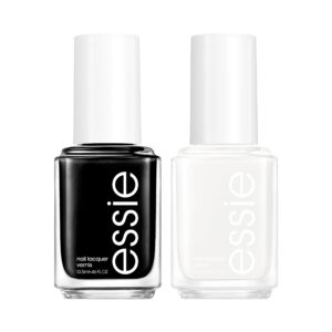 Essie Nail Polish Set, Licorice Black + Blanc White, 0.46 Fl Oz Each