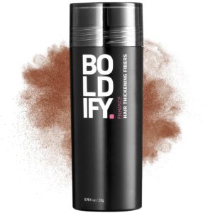 BOLDIFY Hair Fibers (28g) – Fill In Thinning and Fine Hair for an Instantly Fuller, Thicker Look – 14 Shades for Women & Men – Auburn